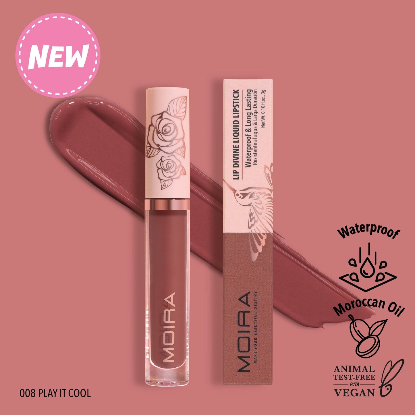 Lápiz Labial Líquido Lip Divine Moira Beauty