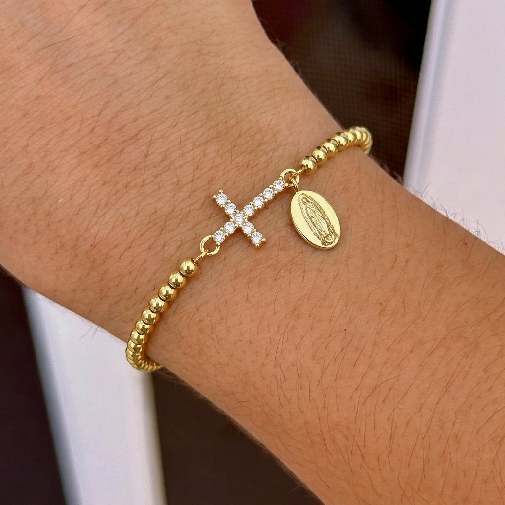 Pulsera Religiosa Chapa 18K 0174-1