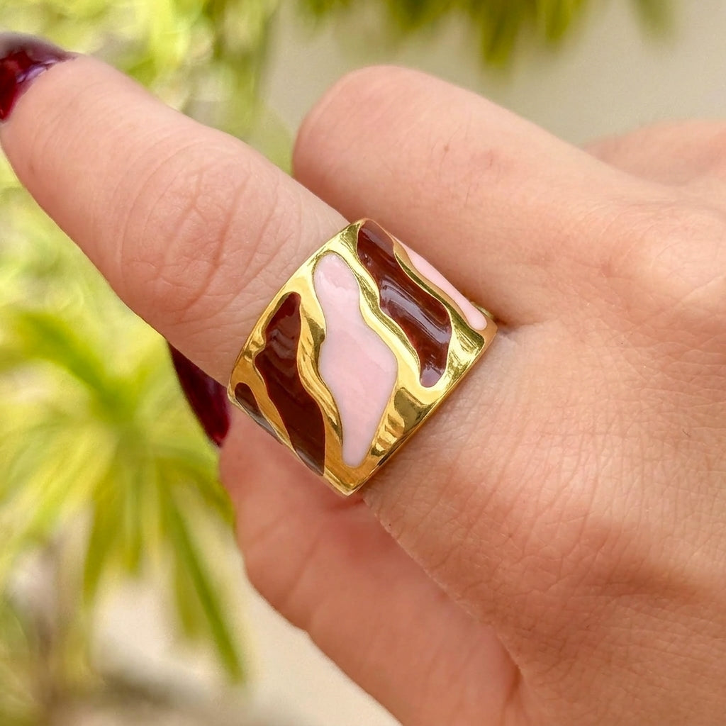 Anillo Abierto Acero Inox 18K 3 0600-49