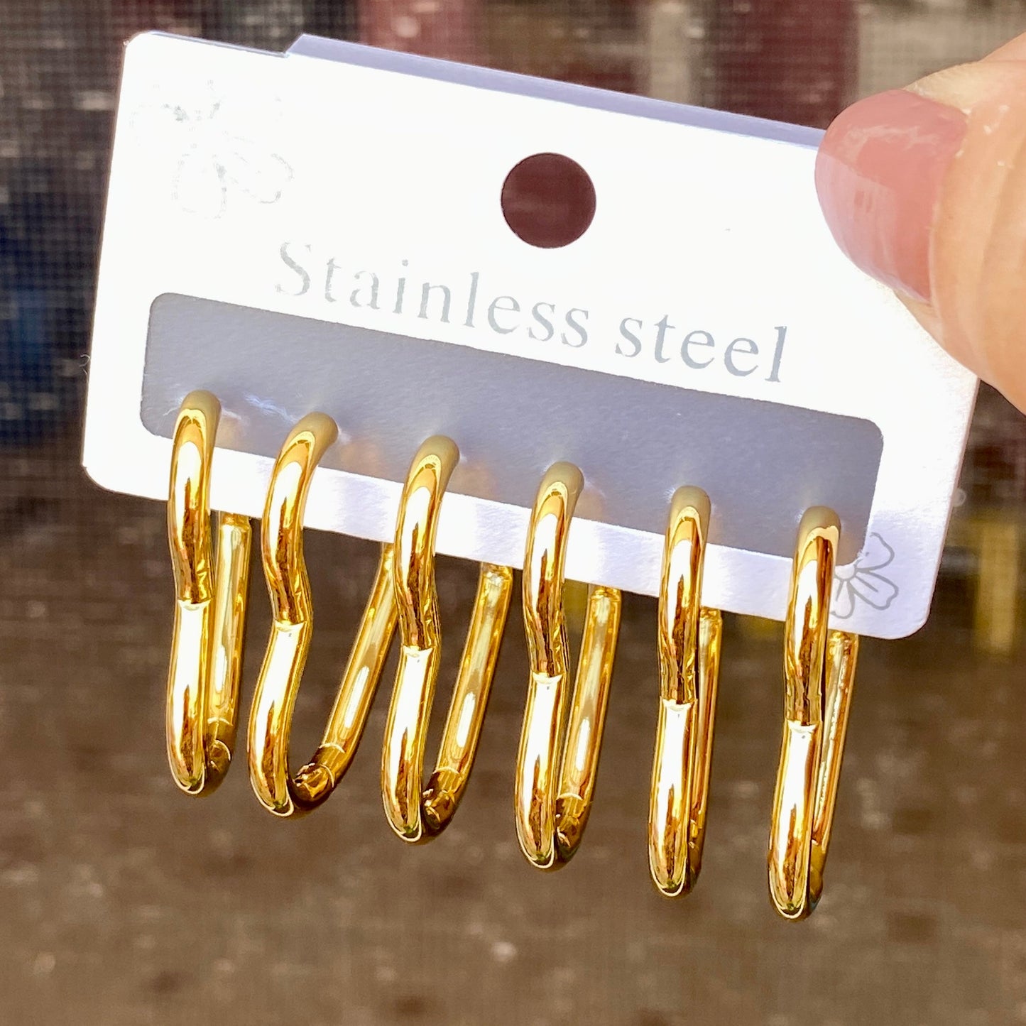 Set Aretes Acero Inoxidable 1909-99