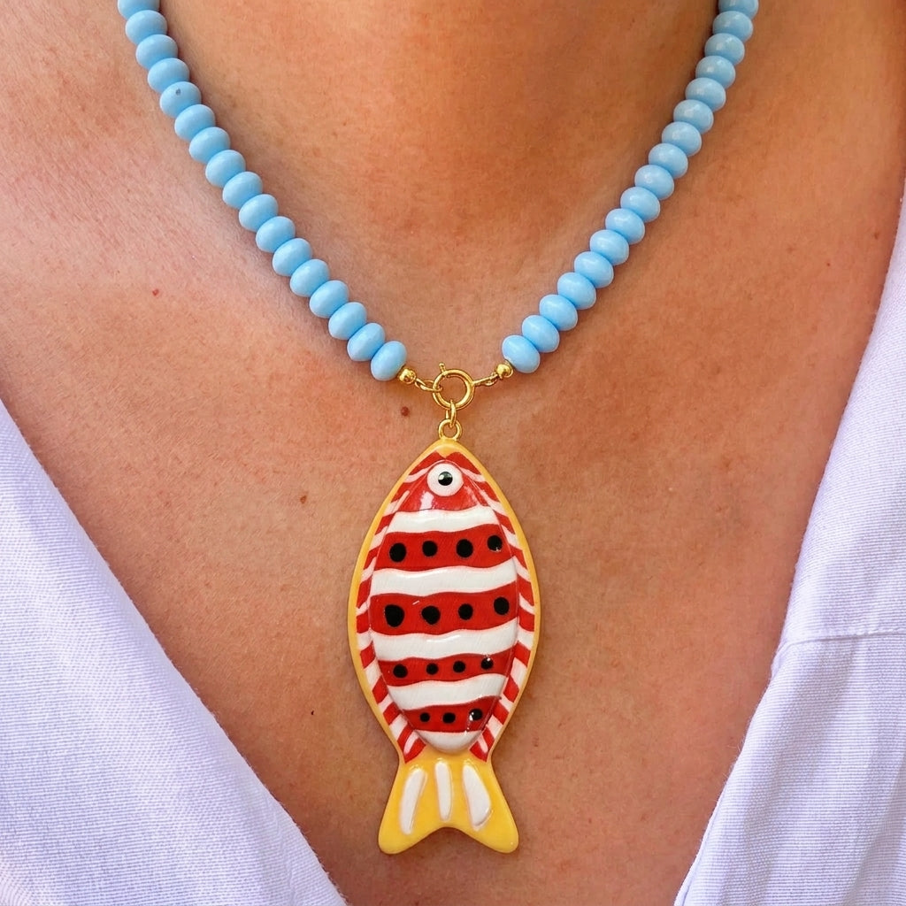 Collar Cuentas Dije Pez 3072-44
