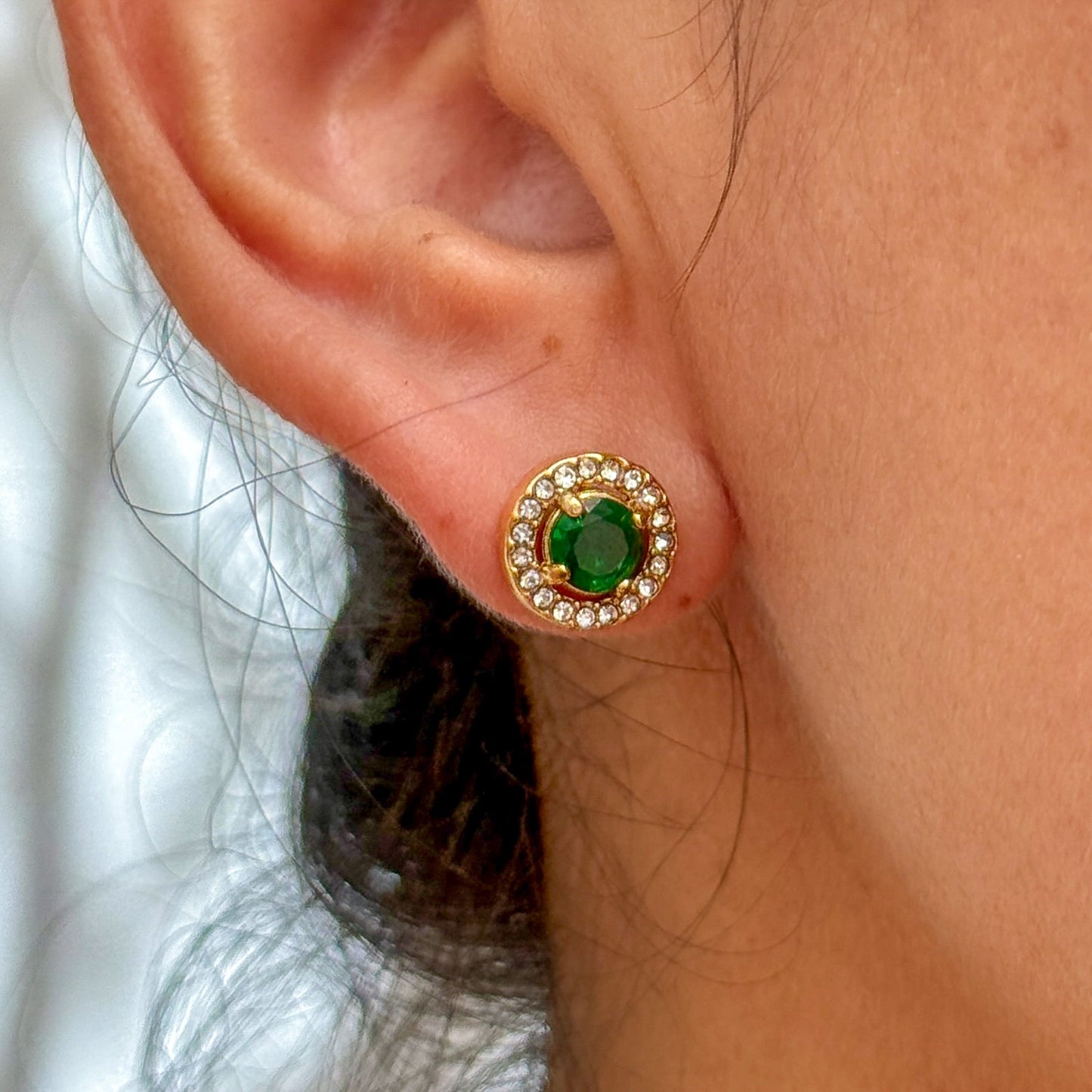 Aretes Redondos Verde Acero Inox 5552-14