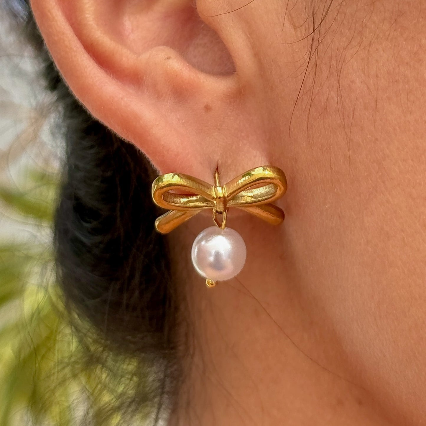 Aretes Perlas Corazon Acero Inox 5552-20