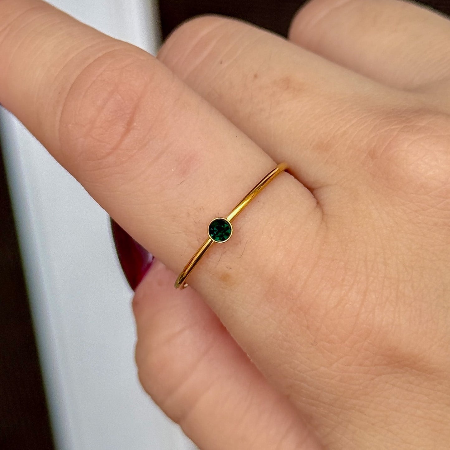 Anillo Circón Acero Inox