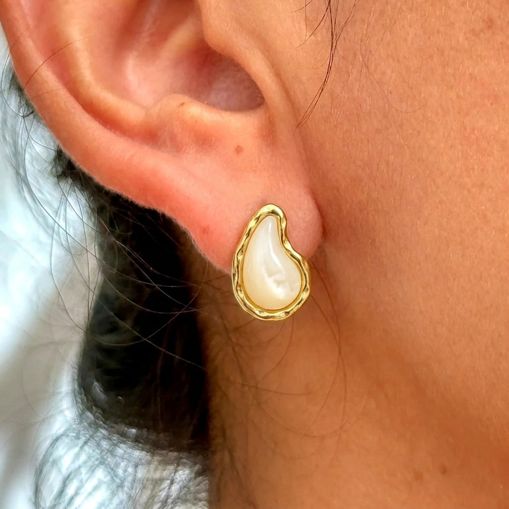 Aretes Gota Resina Acero Inox 5898-11