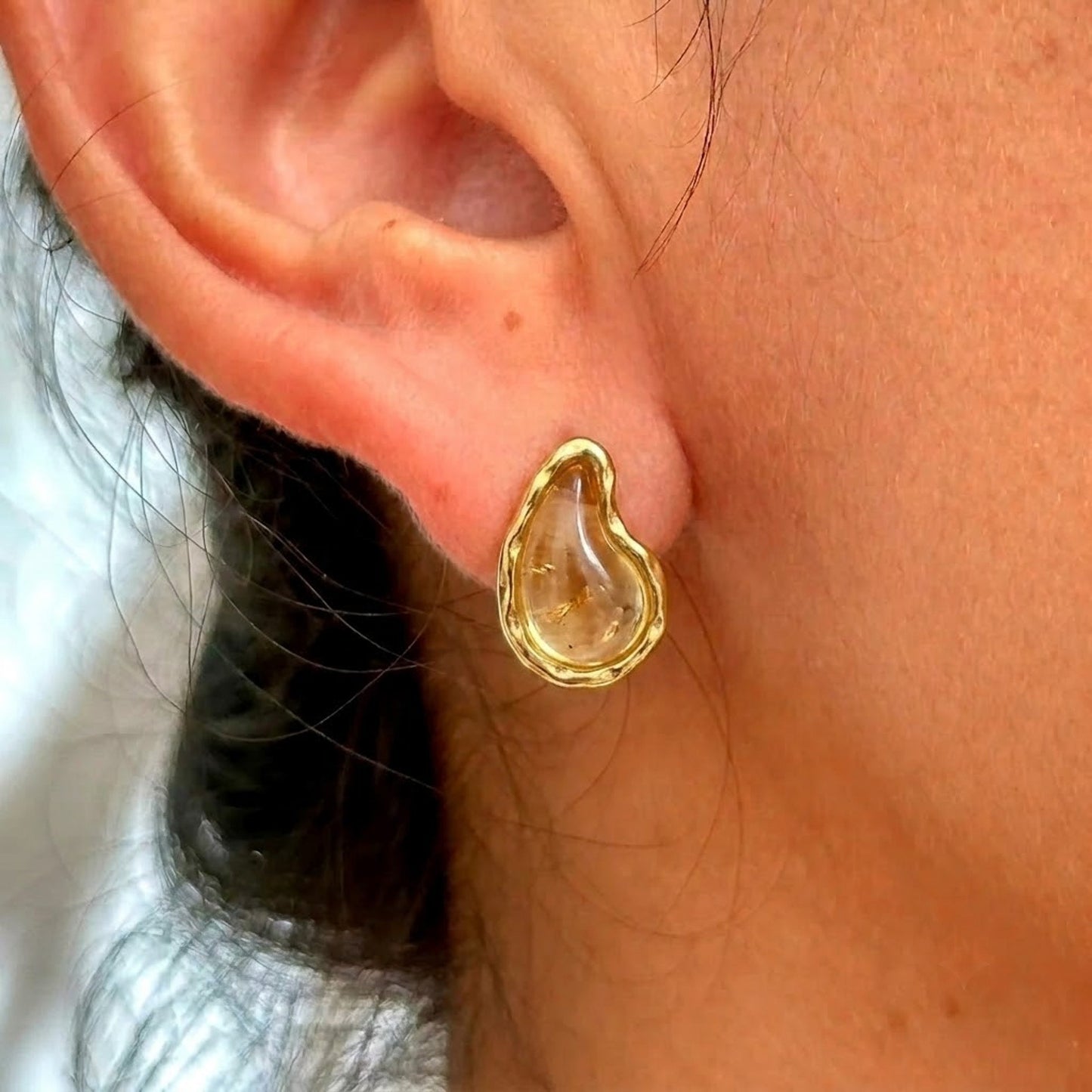 Aretes Gota Resina Acero Inox 5898-12