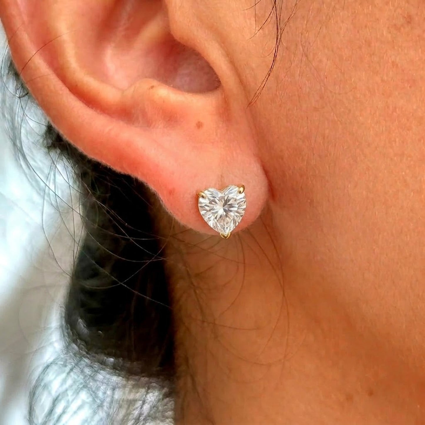 Aretes Corazon Zirconia Acero Inox 5898-13