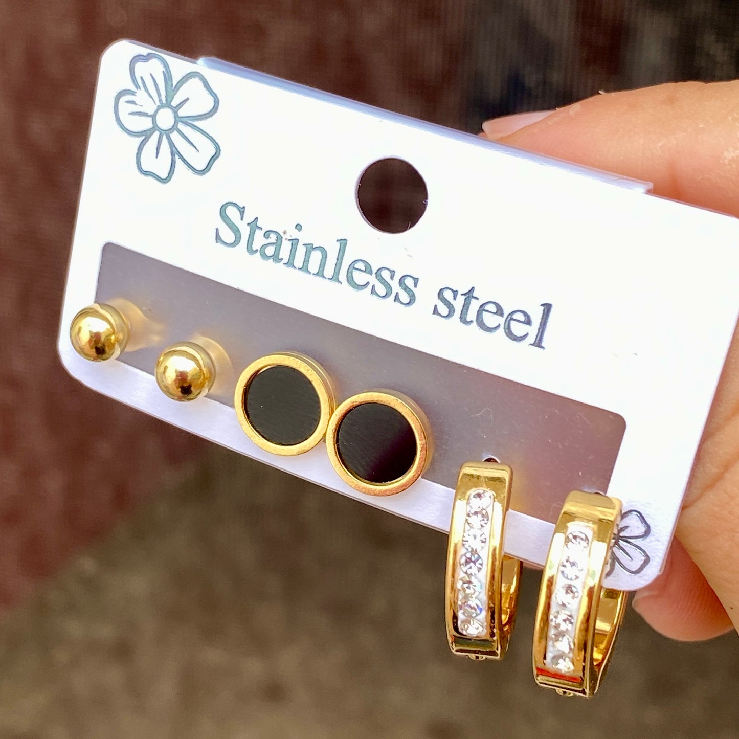 Set Aretes Acero Inoxidable 6175-106