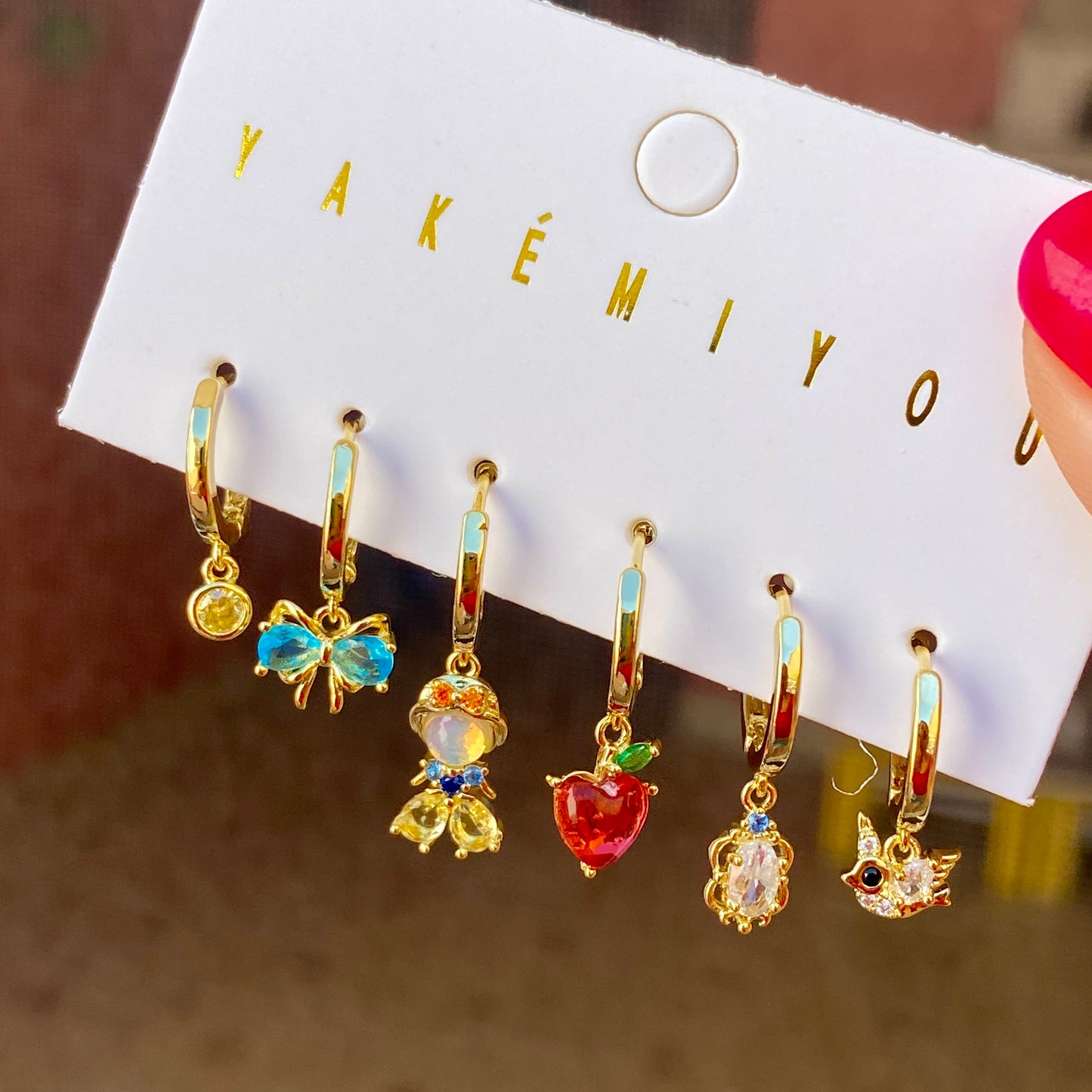 Set Aretes Blanca Nieves Chapa de Oro 8017-46