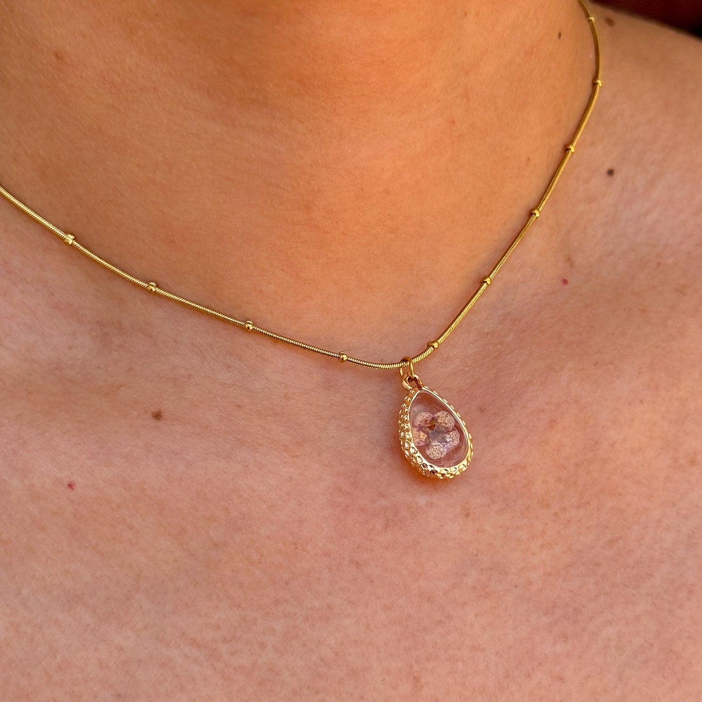 Collar Floral Acero Inox 8096-29