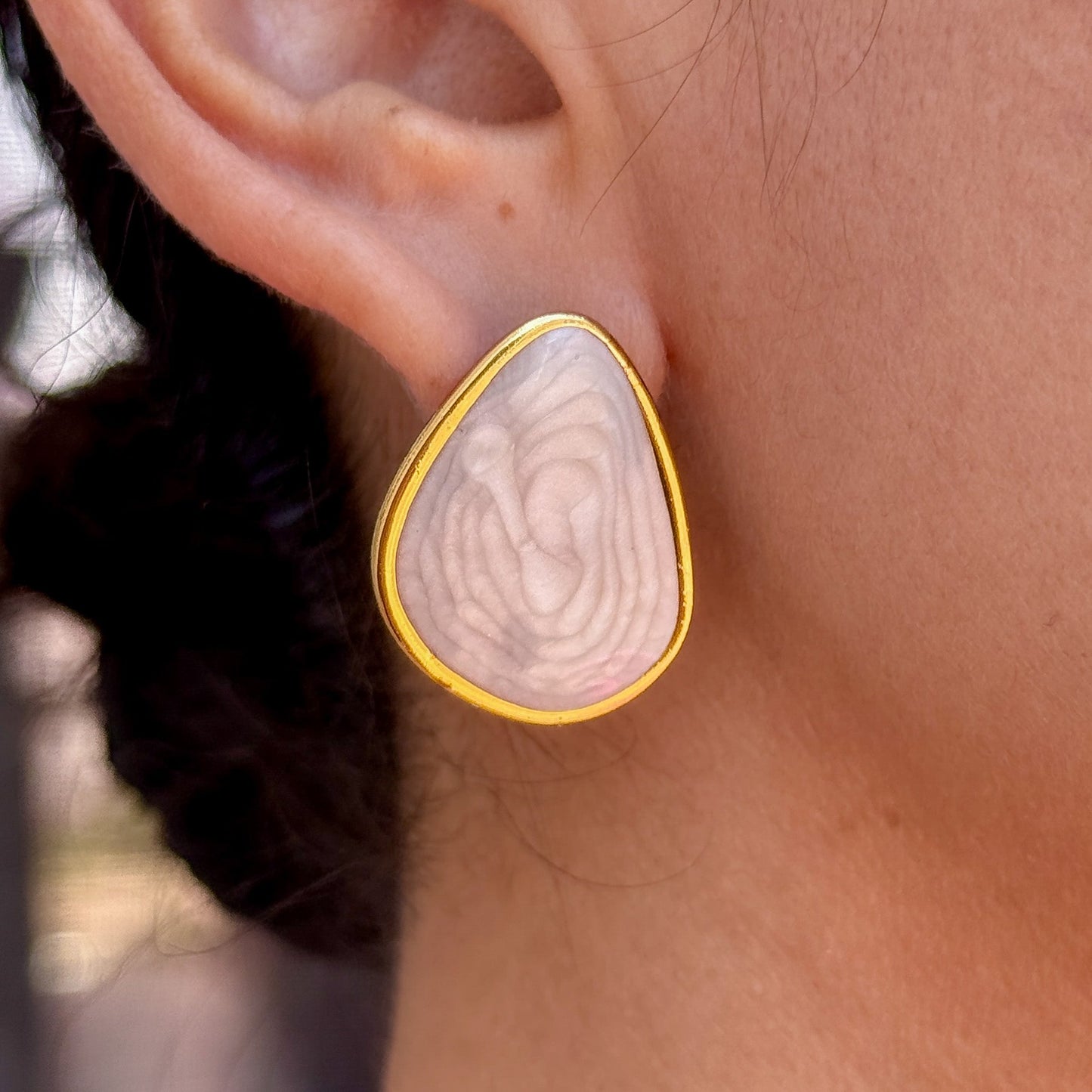 Aretes Geometricos Esmalte Acero Inox 8096-50
