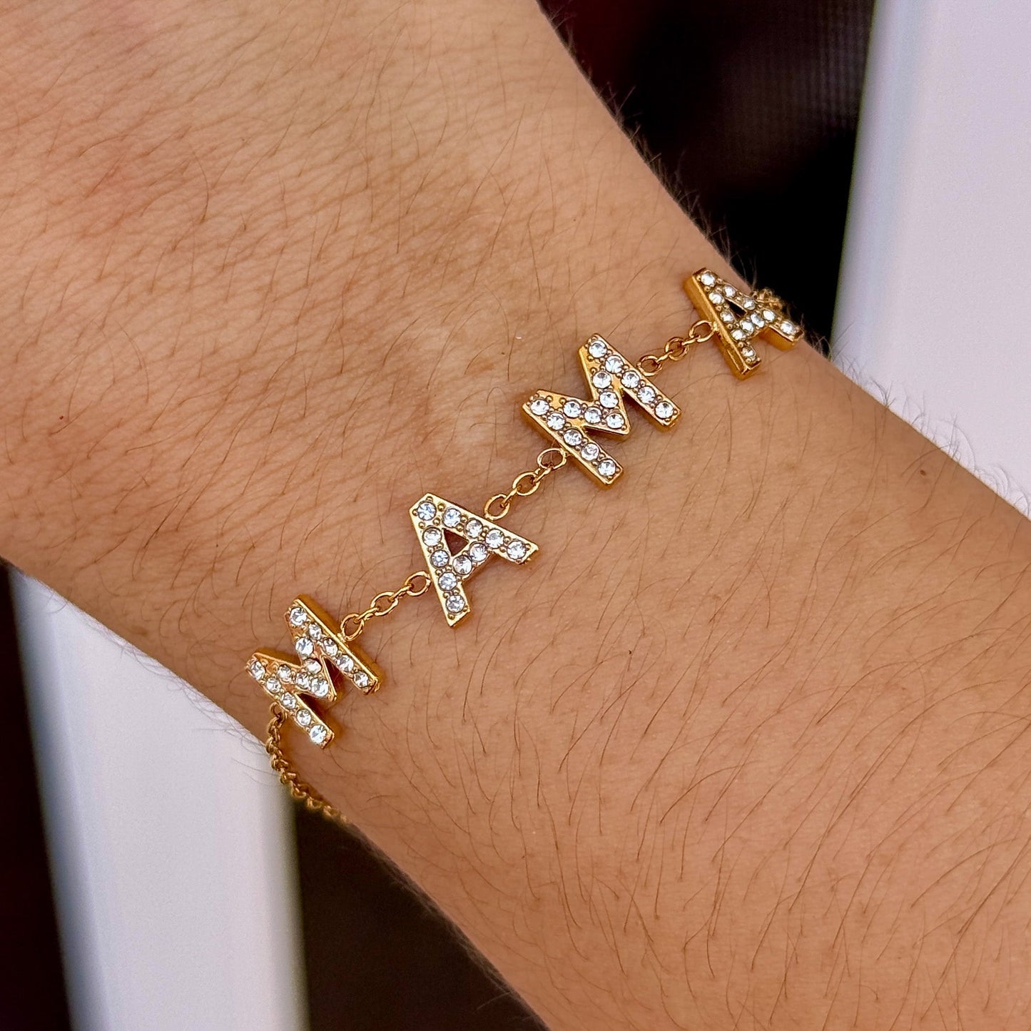 Pulsera Mamá Zirconia Acero Inox 8096-55