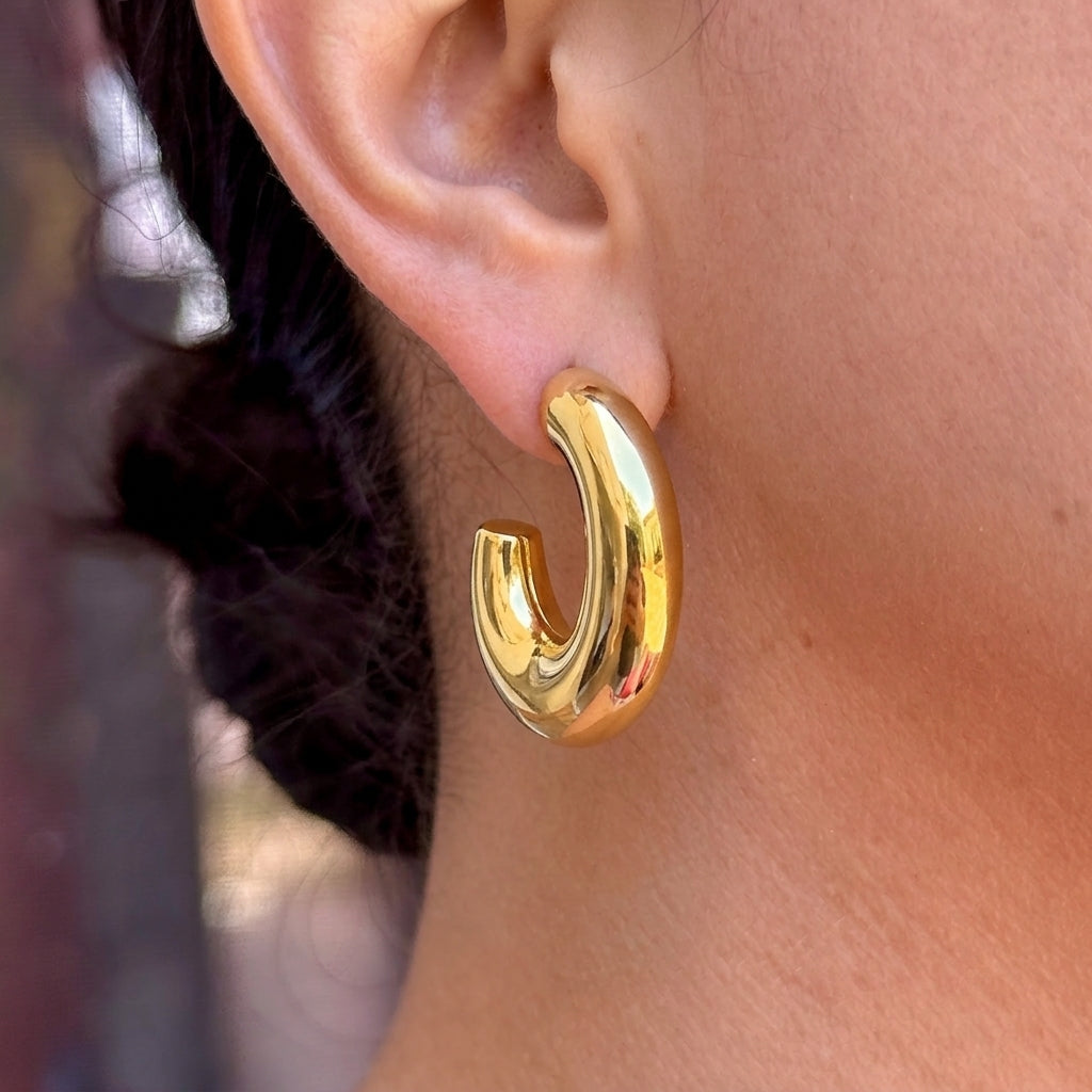 Aretes Argolla Dorada Acero Inox 8279-171