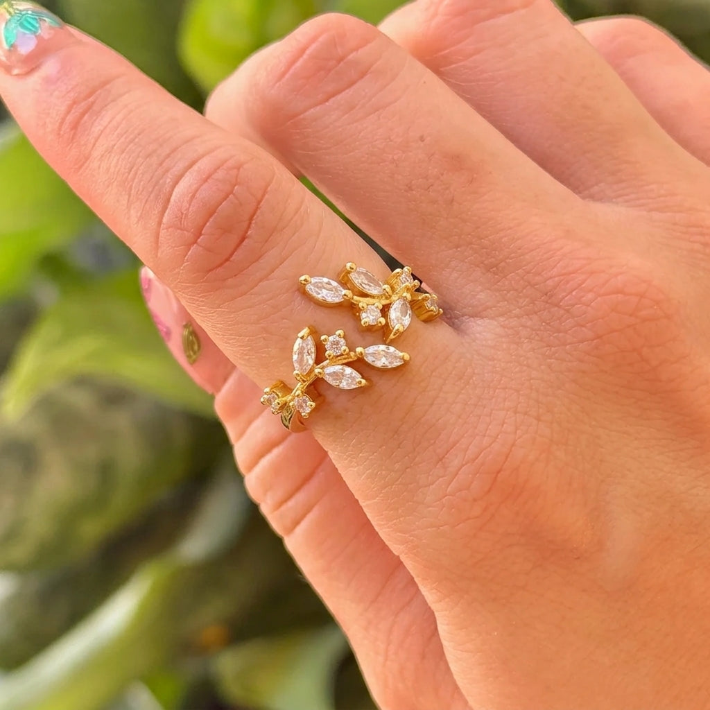 Anillo Flor Zirconia Multicolor Chapa 18K 8279-176
