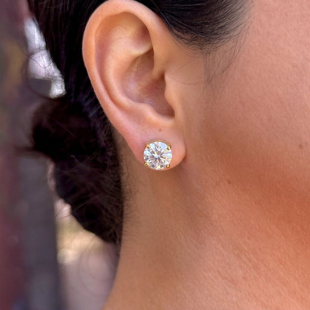 Aretes Boton Zirconia Acero Inox 8279-33
