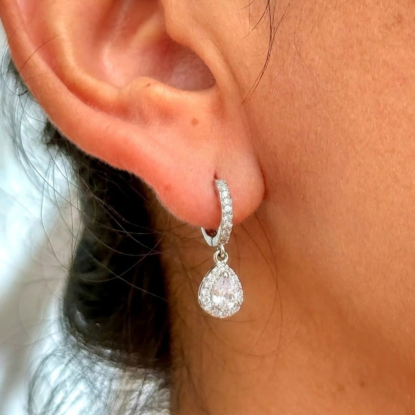 Aretes Colgante Zirconia Chapa 18K 8279-81