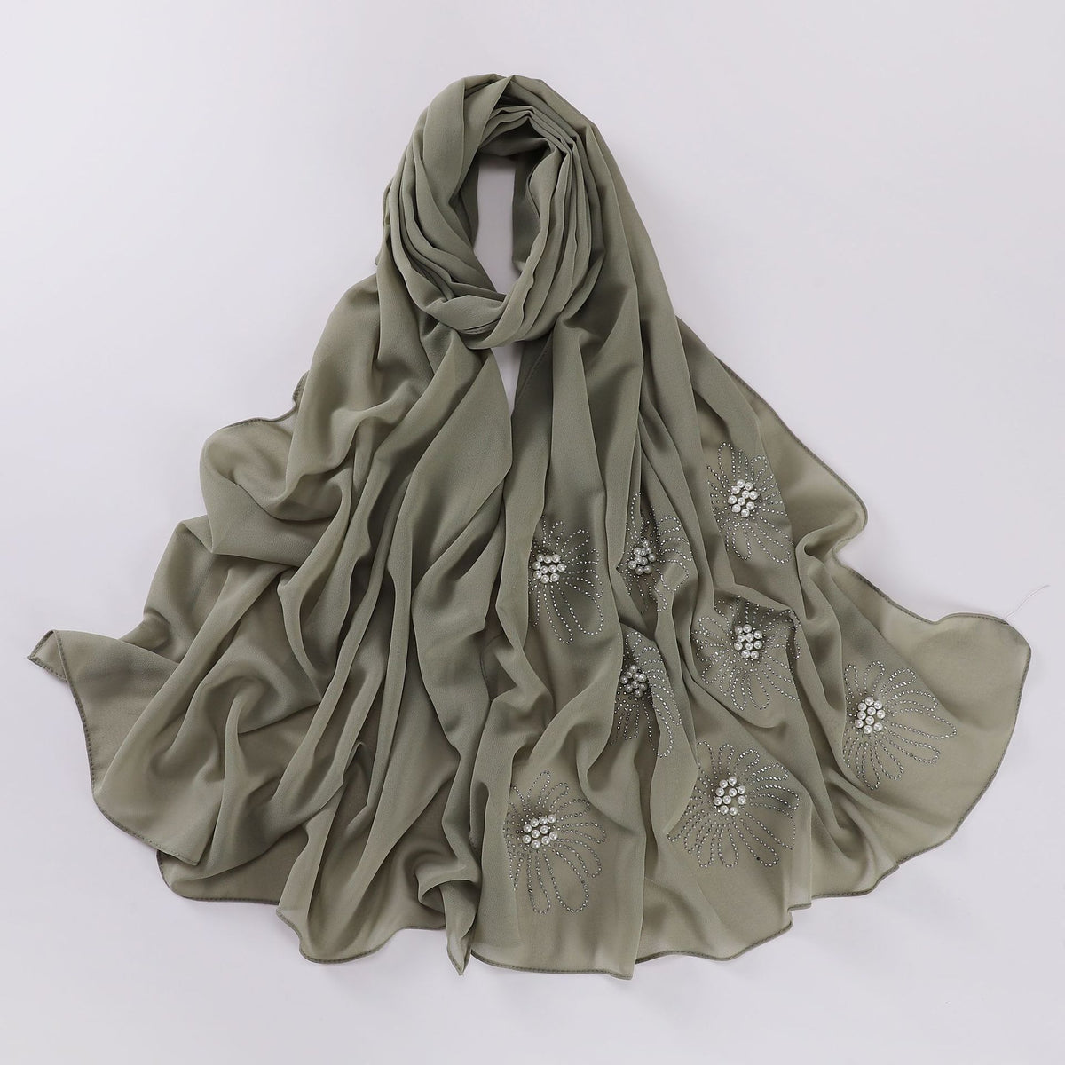Hijab Plantas y Flores Verde Pino 8422-51