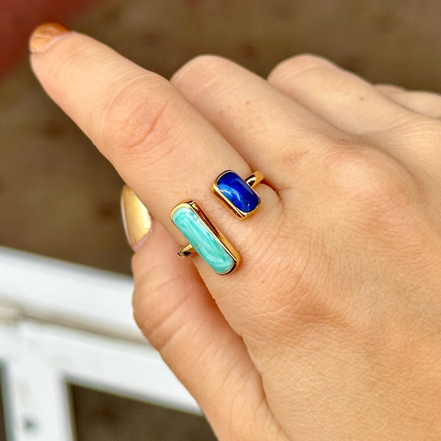 Anillo Tonos Azules Acero Inoxidable 8902-17