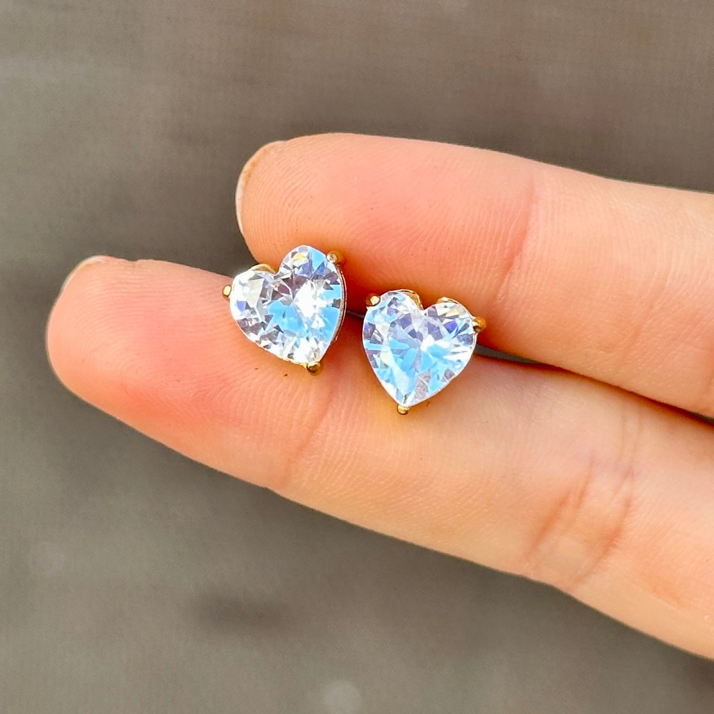 Aretes Corazón Simulación Diamante AAA 8902-259