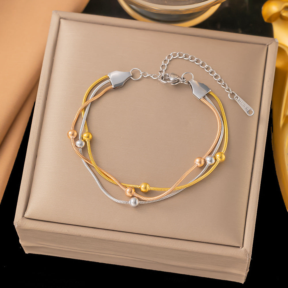 Pulsera Acero Inox Dorada 9567-128