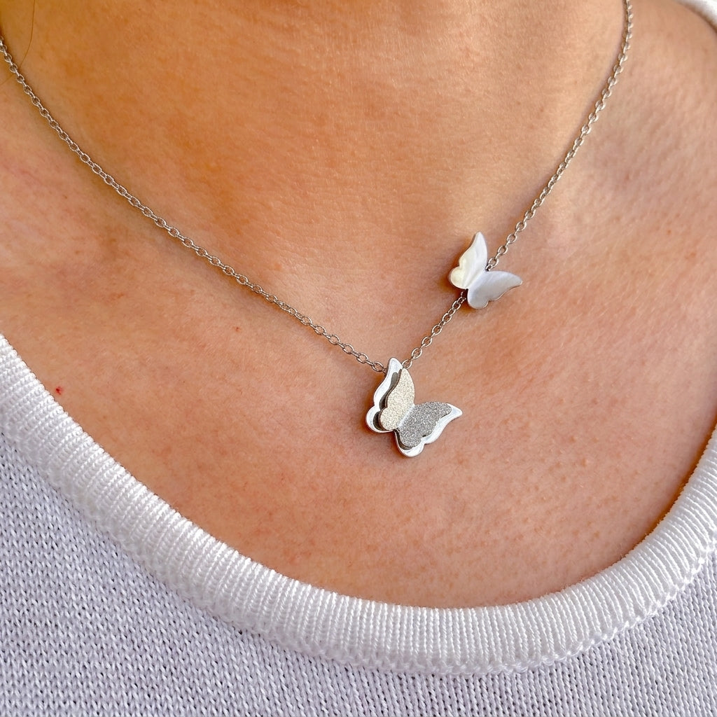 Collar Mariposa Acero Inox 0174-14