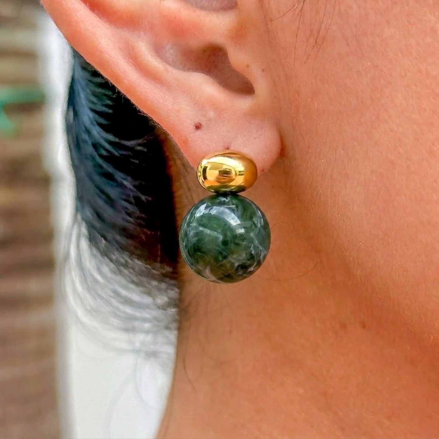 Aretes Jade Circular Grandes Acero Inox 0174-40