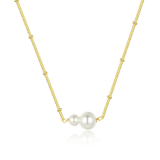 Collar Doble Perla Acero Inox 0600-11