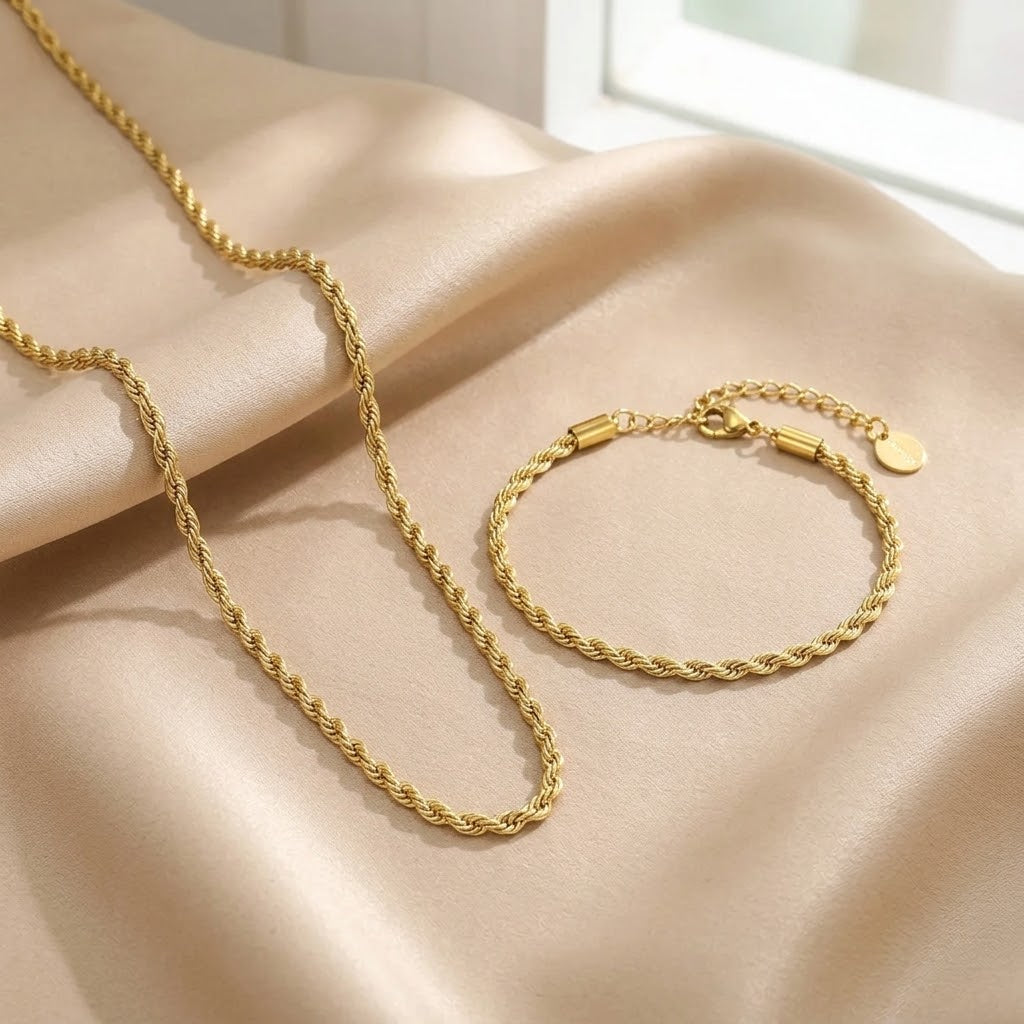Set Collar Pulsera Acero Inox 0600-1