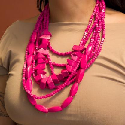Collar Cuentas Madera 0600-34