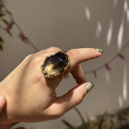 Anillo Acero Inoxidable Piedra Resina 0600-39