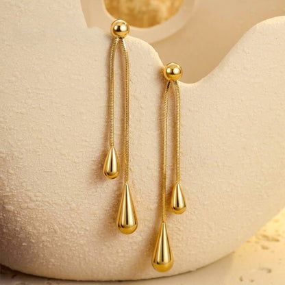 Aretes Gota Acero Inox Minimalistas 0600-56