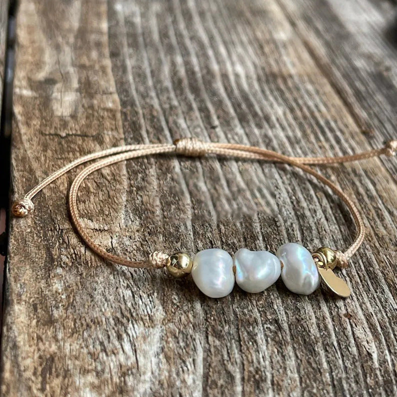 Pulsera Trenza Perlas Barrocas 0600-72