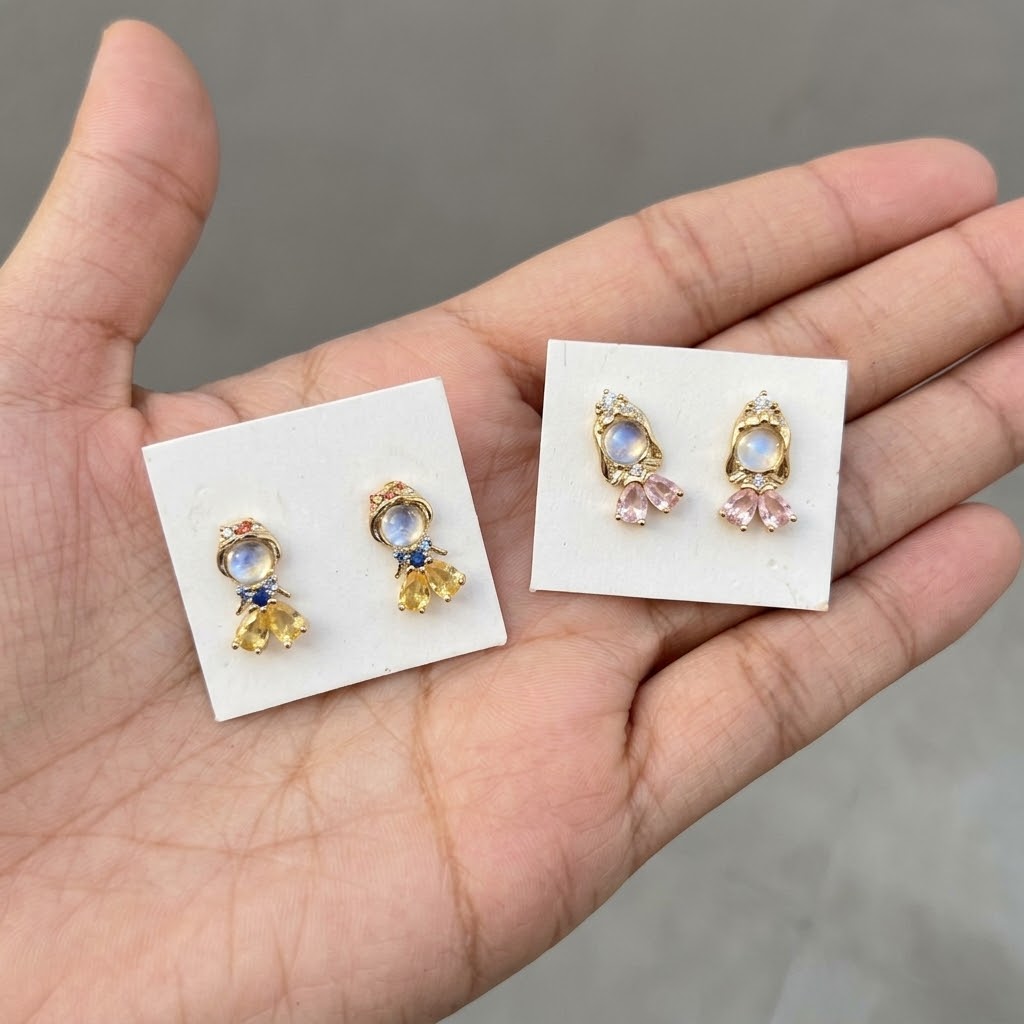 Aretes Princesas Chapa de Oro