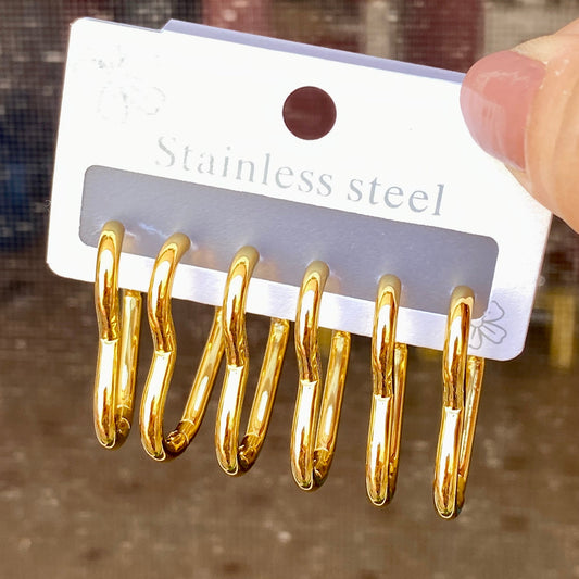 Set Aretes Acero Inoxidable 1909-99