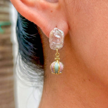 Aretes Dije Pez Rayado Ceramica 3072-37