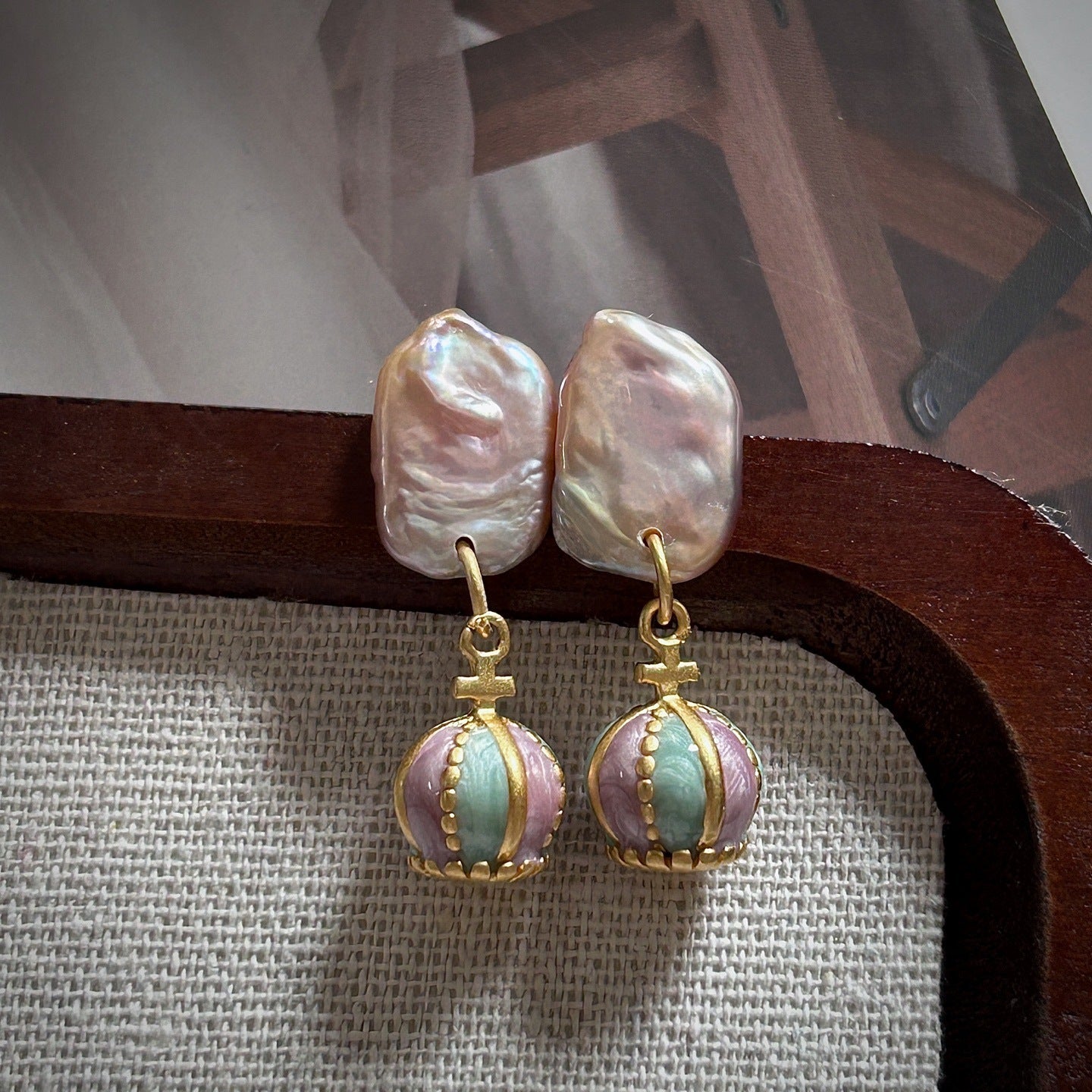 Aretes Dije Pez Rayado Ceramica 3072-37
