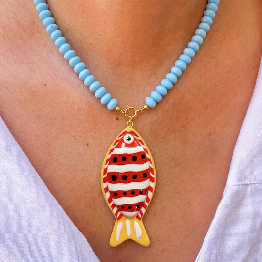 Collar Cuentas Dije Pez  3072-44