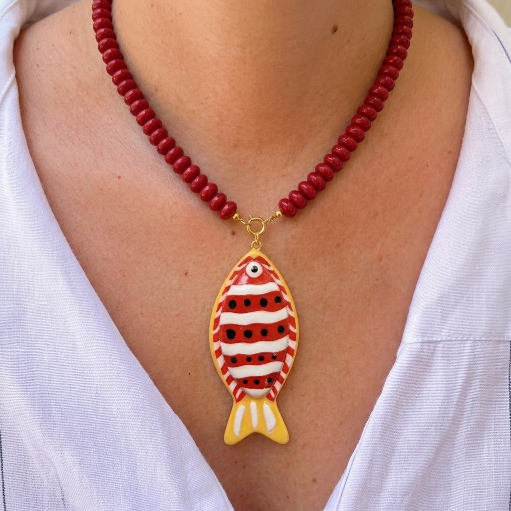 Collar Cuentas Dije Pez  3072-46