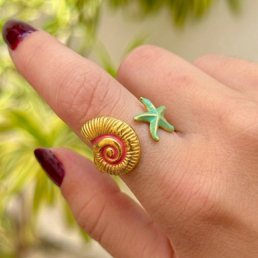Anillo Caracol Estrella Acero Inox 3072-9