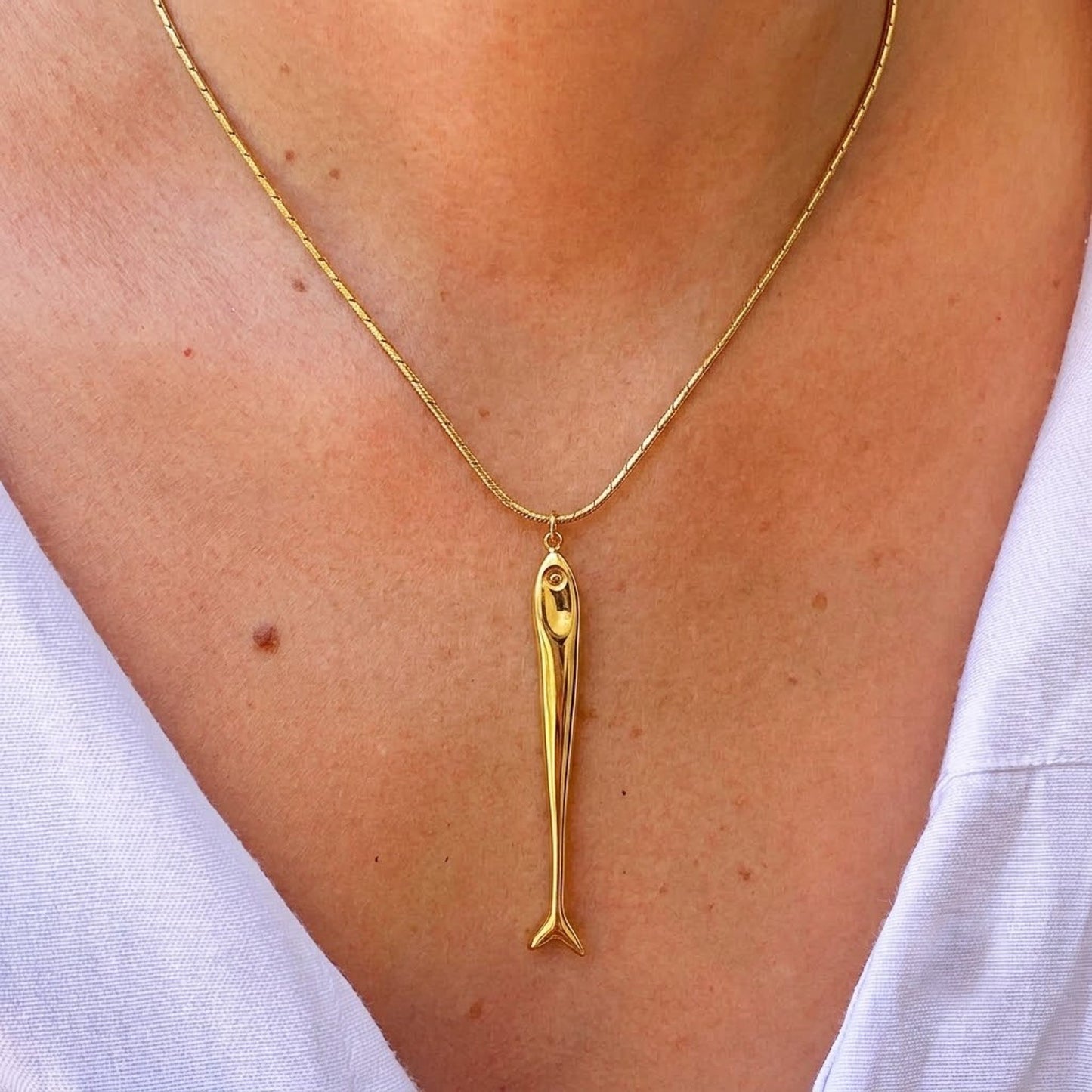 Collar Pez Cadena Dorada Acero Inox 3110-19