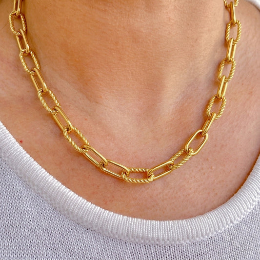 Collar Cadena Dorada Acero Inox 3110-28