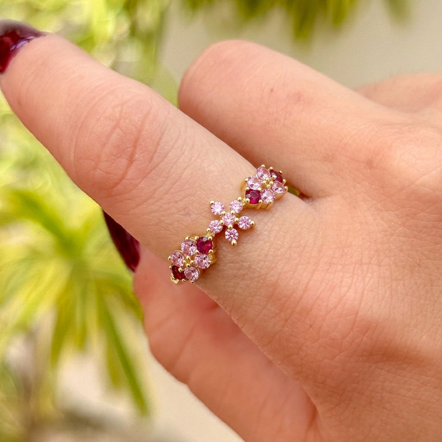 Anillo  Zirconia Multicolor Chapa 18K 3110-2