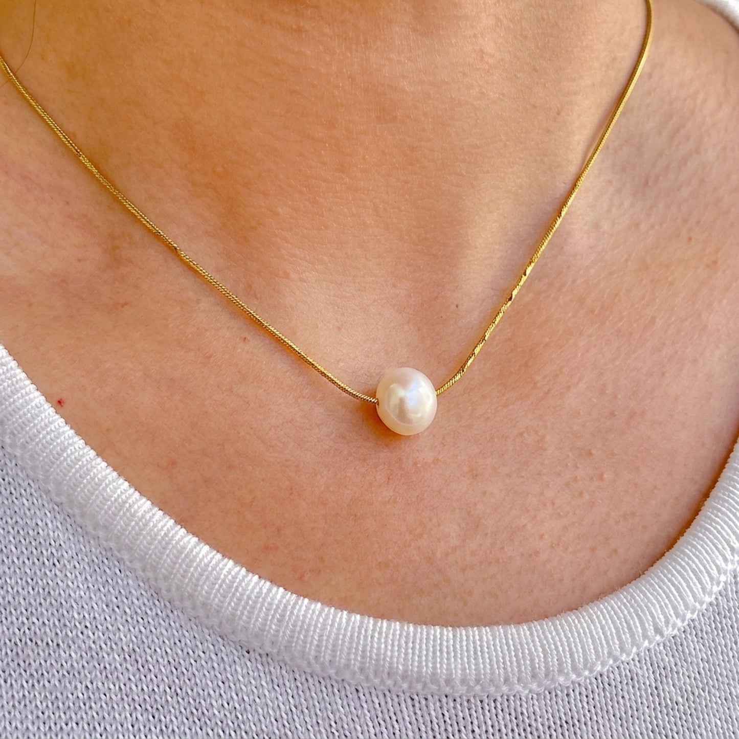 Collar Acero Titanio Perla 3110-39
