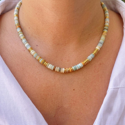 Set Collar Pulsera Cuentas Multicolor Acero Inox 3110-45