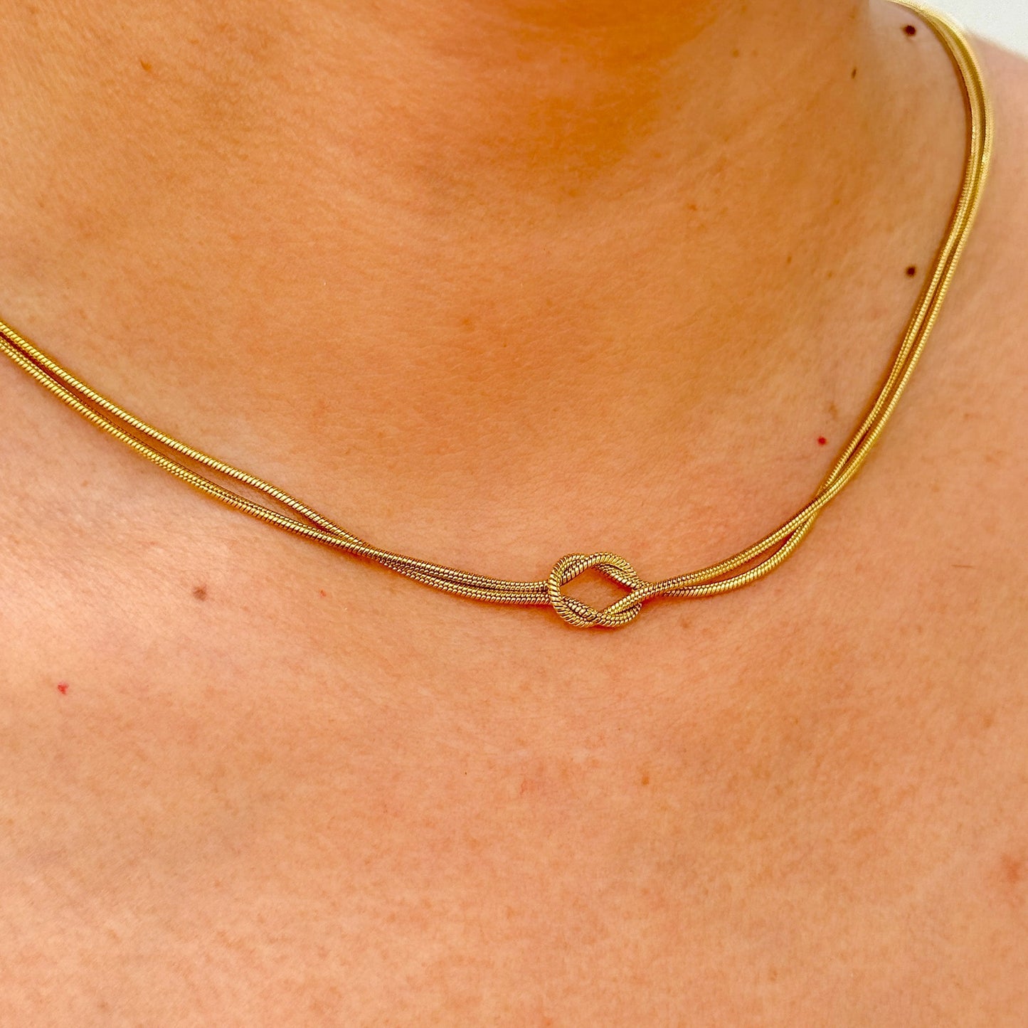 Collar Nudo Concentrico Cadena Serpiente Acero Inox 3309-5