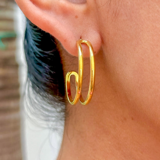 Aretes Doble Capa Forma C Acero Inox 3309-7