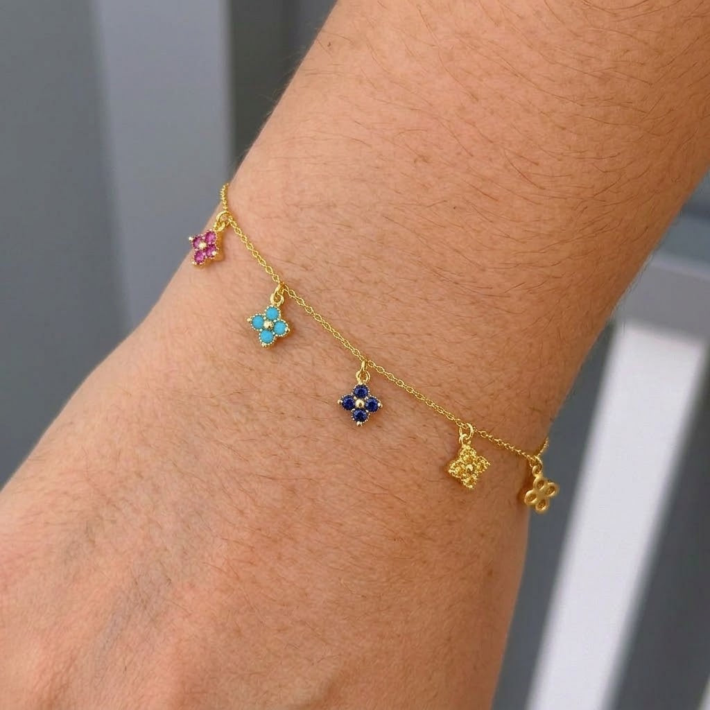 Pulsera Trebol Cuatro Hojas Chapa 18K 3543-5