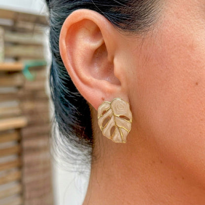 Aretes Blancos Esmalte 304L Acero Inox