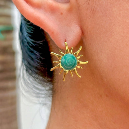 Aretes Esmalte Verde 304L Acero Inox