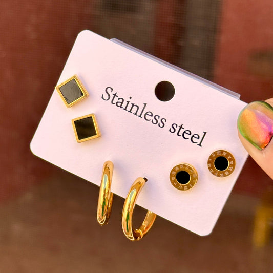 Set Aretes Acero Inoxidable 4103-81